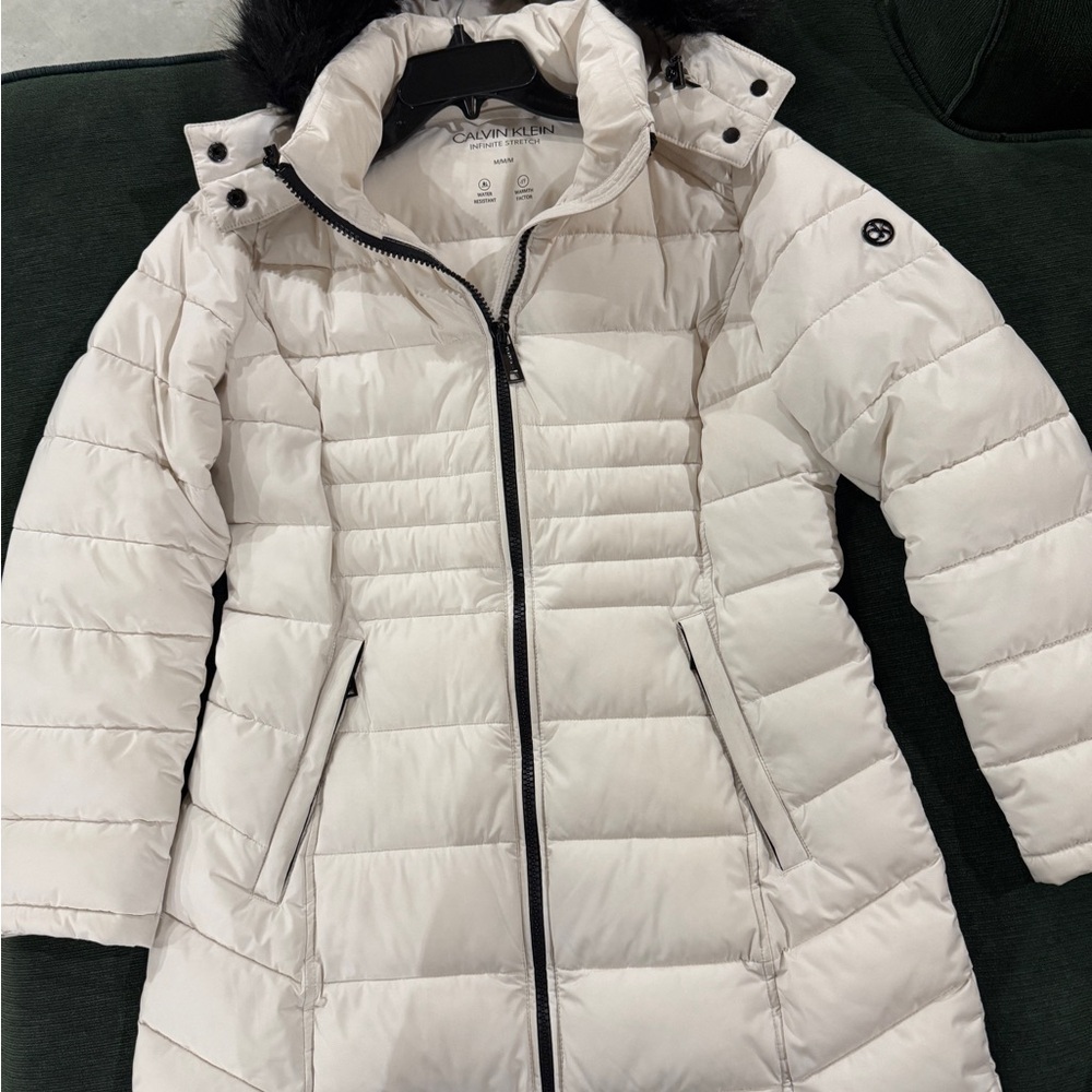 Calvin Klein Cream Puffer Jacket